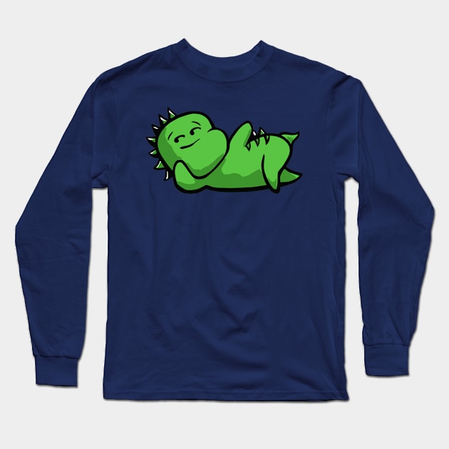 Smirking Dinosaur Long Sleeve T-Shirt by jennlie